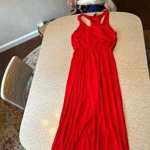 Jolie Red Halter Back Maxi Dress. Size Medium.